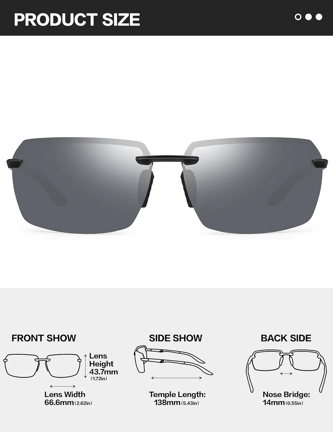 BIRCEN Polarized Sunglasses for Men - UV Protection Sports Sun Glasses Classic Black Shades for Driving Fishing