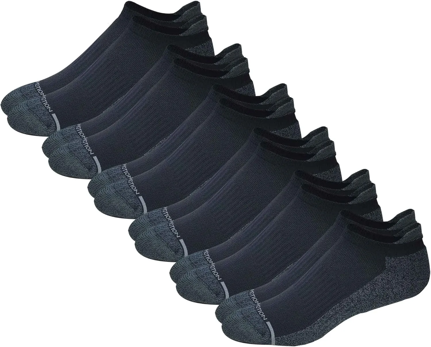 Dr. Motion 6 Pairs pack Mens Low Cut Cushioned Breathable Compression Ankle Socks with Arch Support