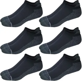 Dr. Motion 6 Pairs pack Mens Low Cut Cushioned Breathable Compression Ankle Socks with Arch Support