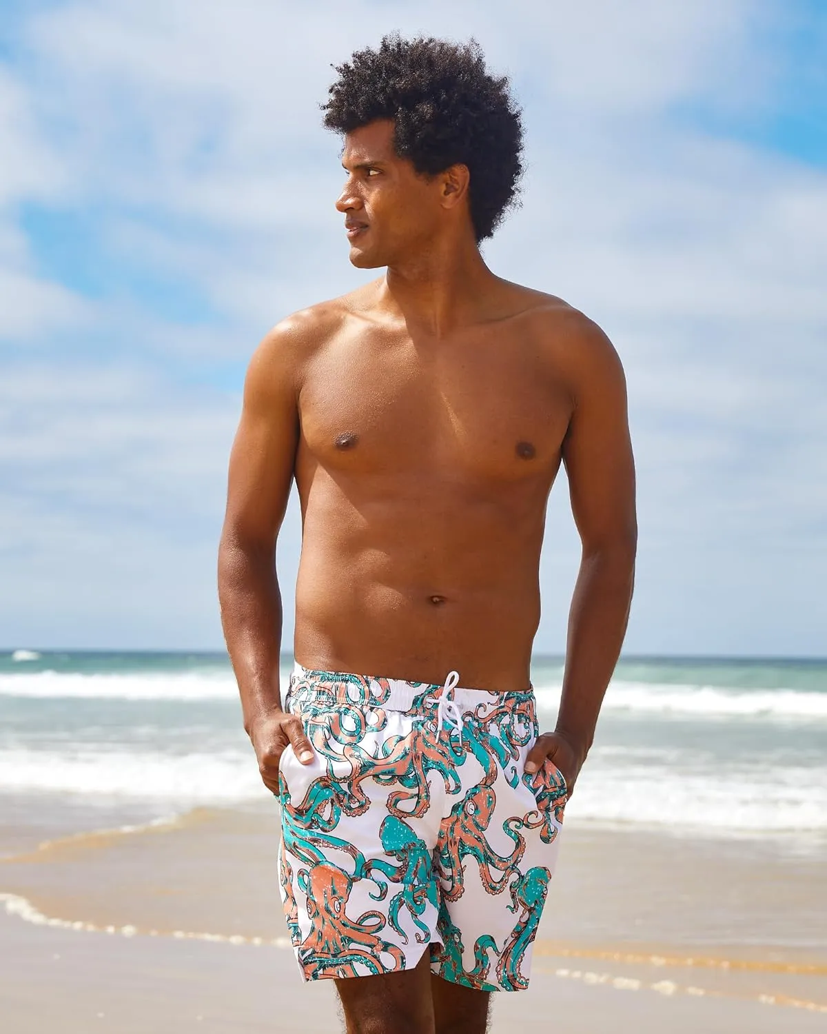 maamgic 7 Inch Mens Swim Trunks with Compression Liner Board Shorts with Zippered Pocket Bathing Suit for Beach Vacation