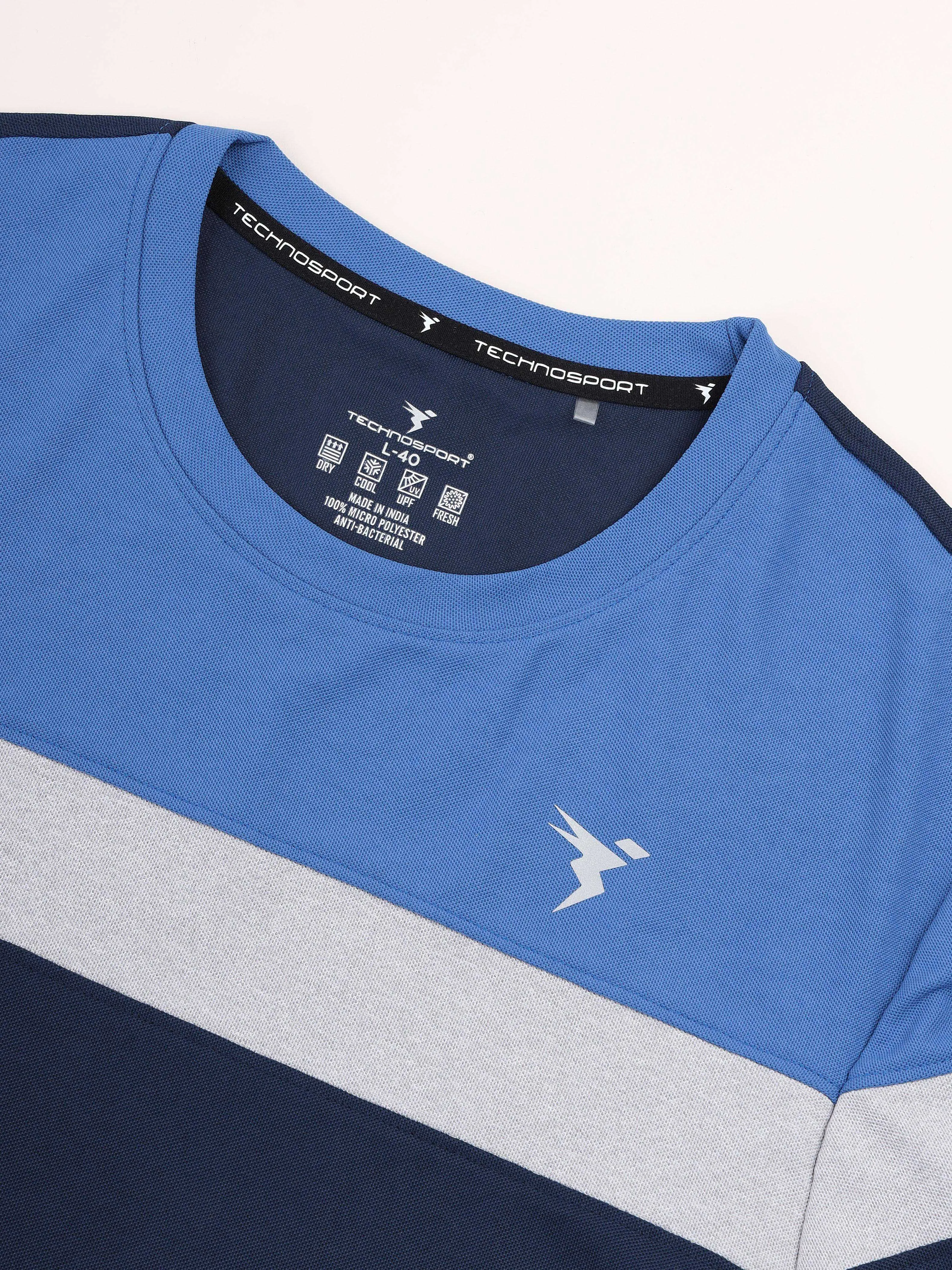 Men Colorblock Slim Fit Crew Neck T-shirt with MATPIQ