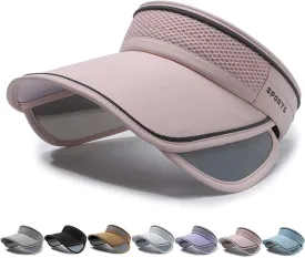 Peicees Sun Visors with Wide Brim for Women Men UPF50  UV Sun Protection Cap for Golf Tennis Beach Running Hiking Sports