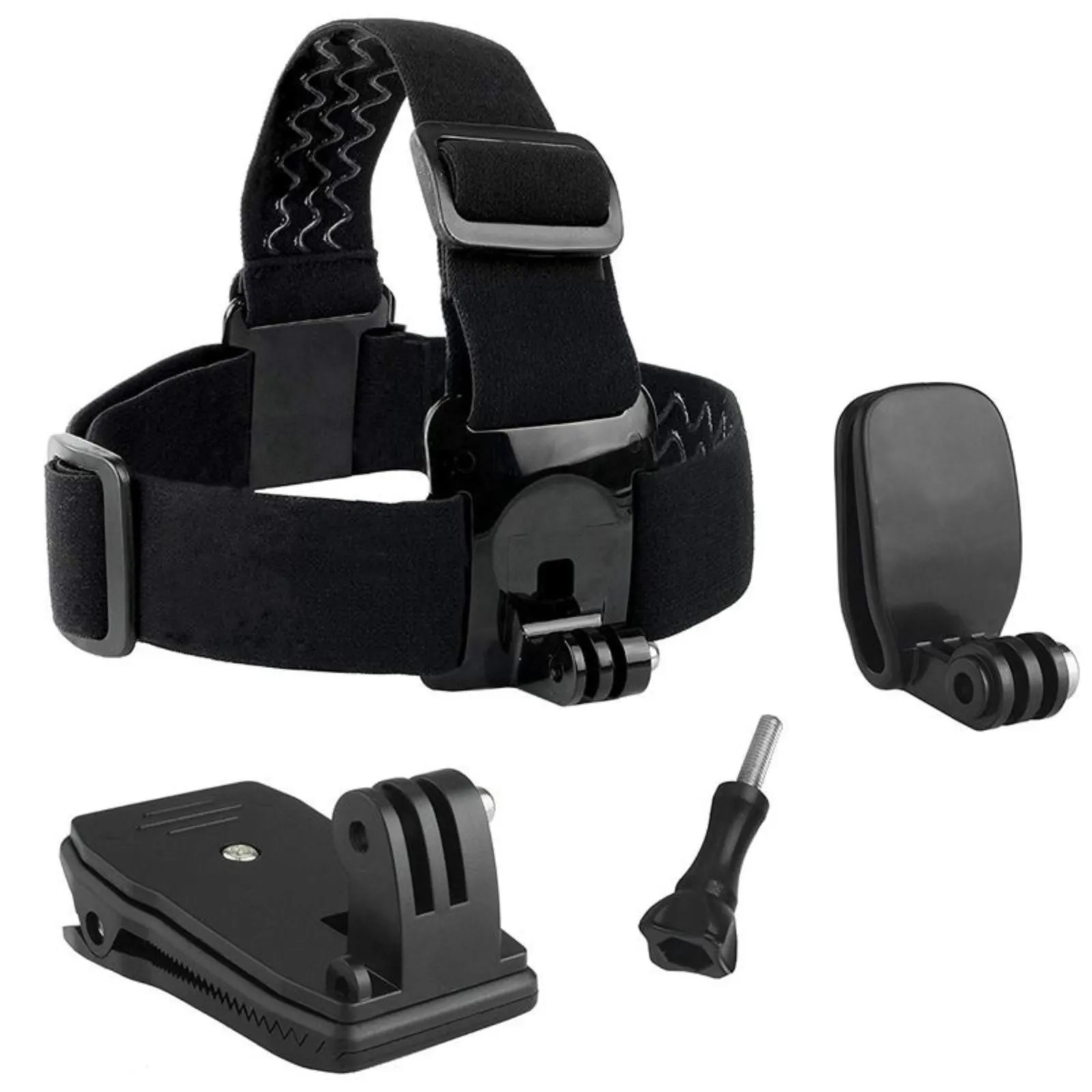 Replacement Head & Backpack Mount Bundle for GoPro Hero 10, Hero 9, Hero 8, Hero 7, SJCAM, YI DJI Osmo Action Cameras