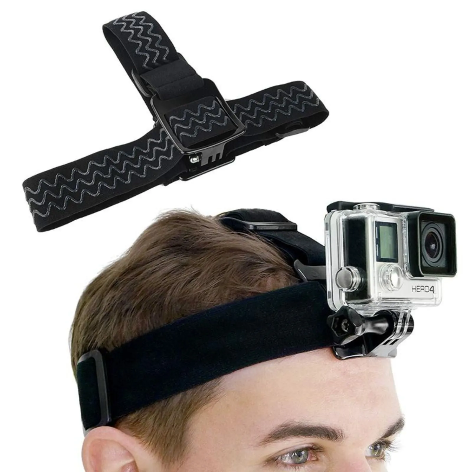 Replacement Head & Backpack Mount Bundle for GoPro Hero 10, Hero 9, Hero 8, Hero 7, SJCAM, YI DJI Osmo Action Cameras