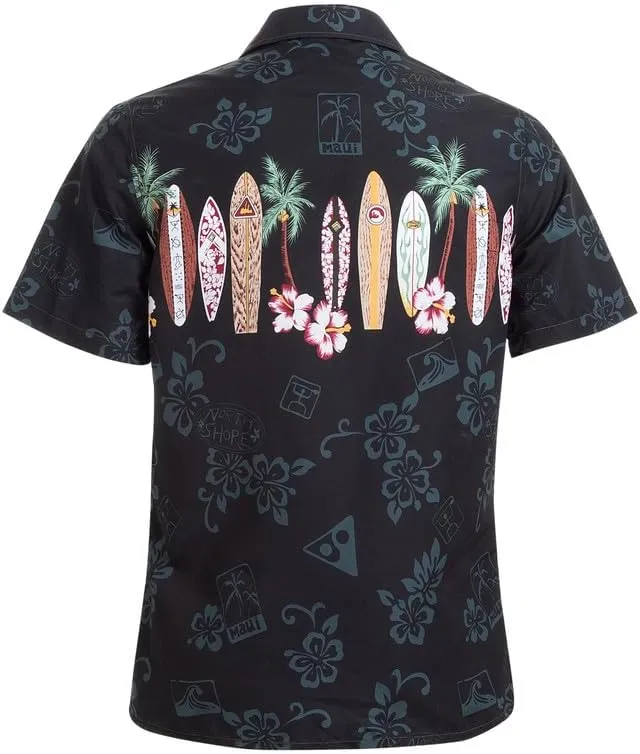 Tropical Storm Hawaiian Shirts for Men Short Sleeve Regular Fit Mens Floral Shirts