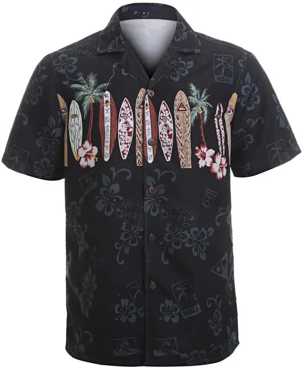 Tropical Storm Hawaiian Shirts for Men Short Sleeve Regular Fit Mens Floral Shirts