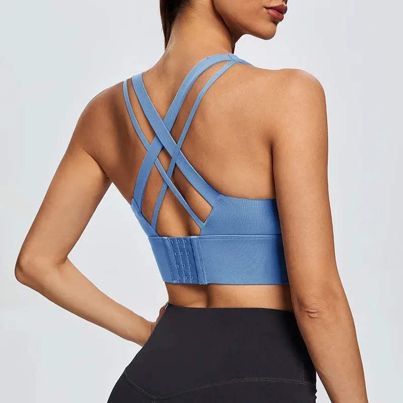 Yoga  Push Up Bra Women Sports Bra Back Closure High Impact Workout Sport Top Crop Fitness Wear For Yoga Gym Brassiere Sportswear